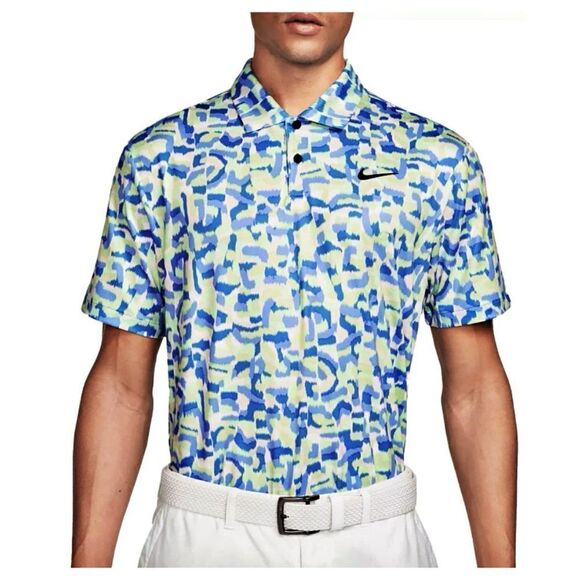 NIKE GOLF TOUR DRI-FIT CONFETTI PRINT POLO SHIRT Size Medium - Picture 1 of 11